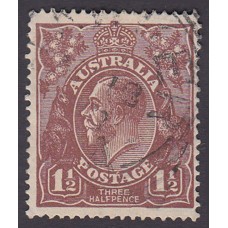 Australian    King George V   1½d Penny Half Pence Brown   Single Crown WMK  Plate Variety 4L60..